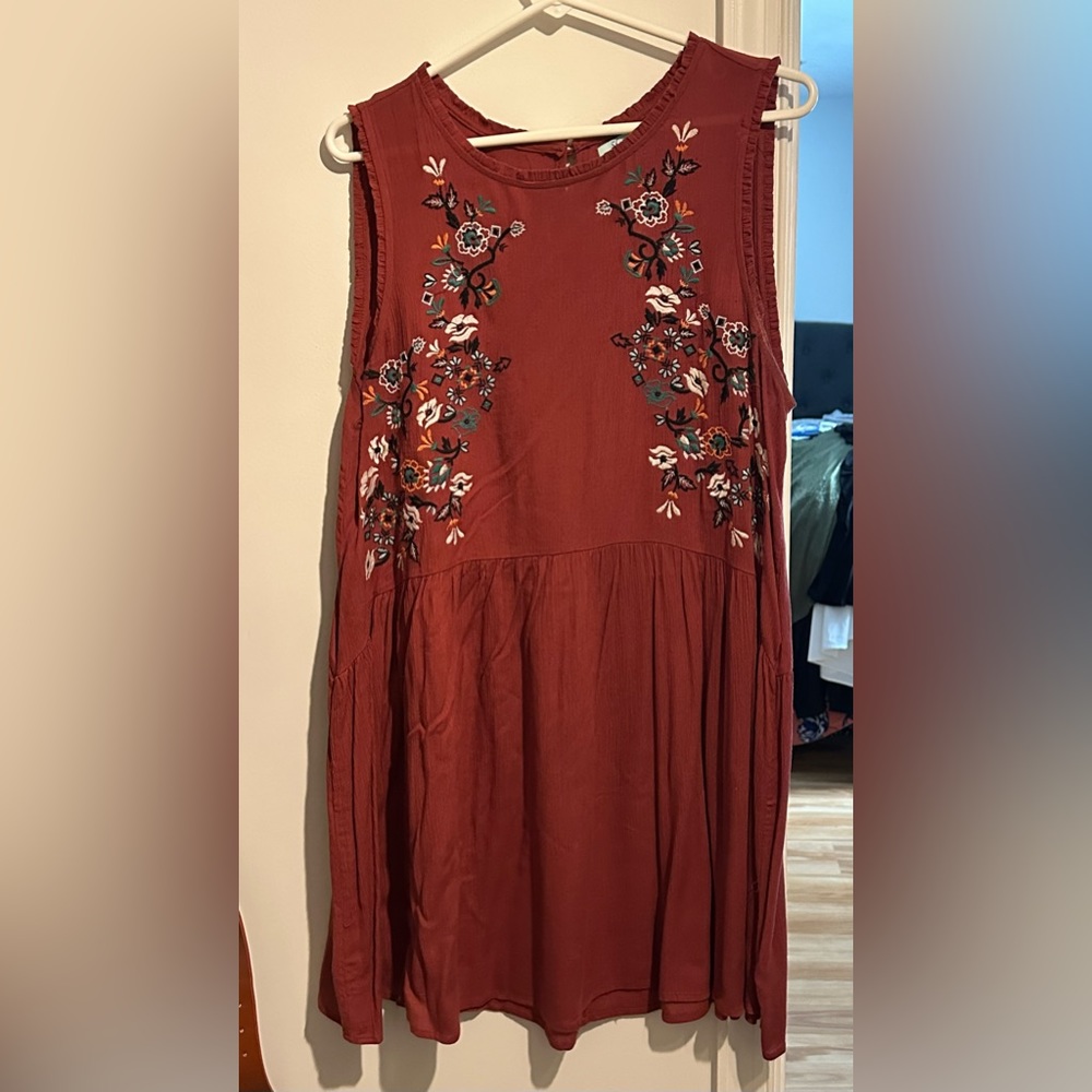 She and Sky embroidered mini dress